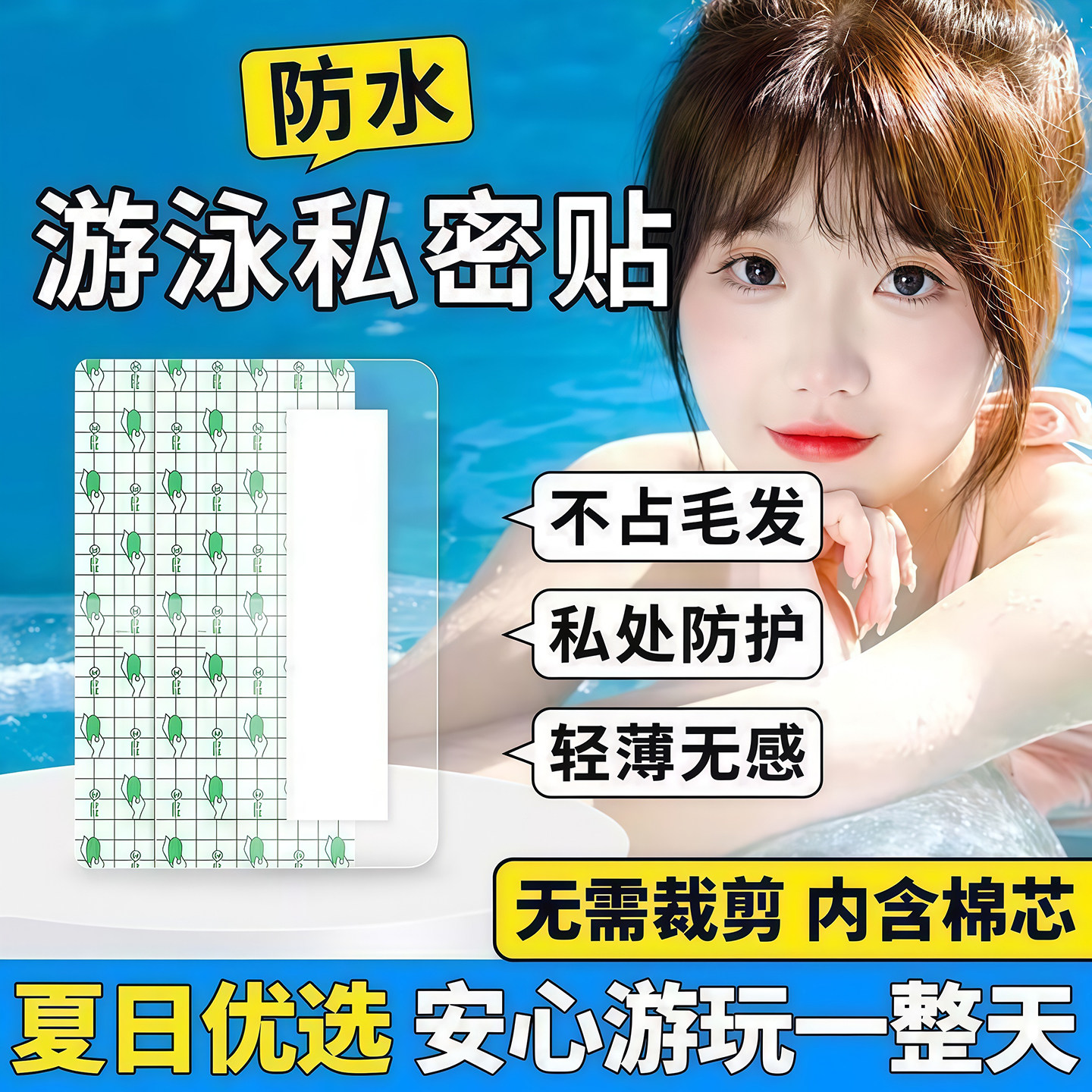 游泳防水私密贴柔软亲肤