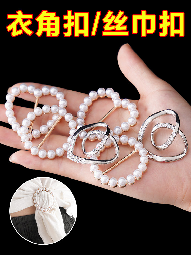 매듭진 코너 버클 실크 스카프 버클 다용도 유물 셔츠 밑단 티셔츠 티셔츠 여성 의류 장  액세서리 브로치