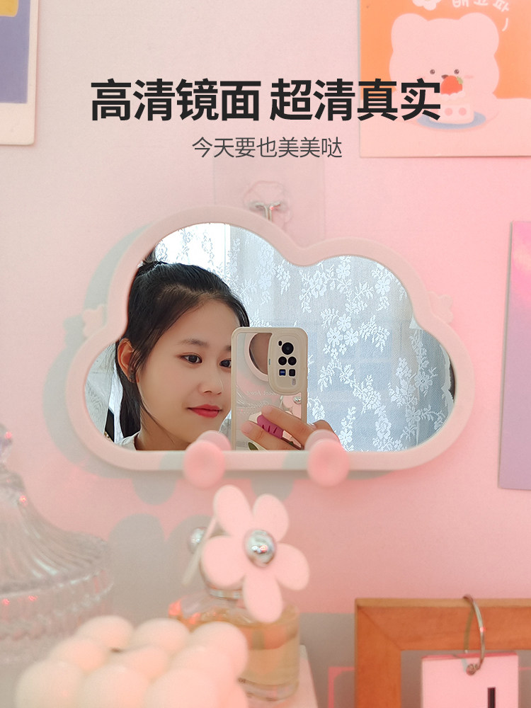 YUNDUO 화장 거울 휴대용 대형 공주 거울 인터넷 연예인 간단한 휴대용 기숙사 데스크탑 휴대 전화 홀더