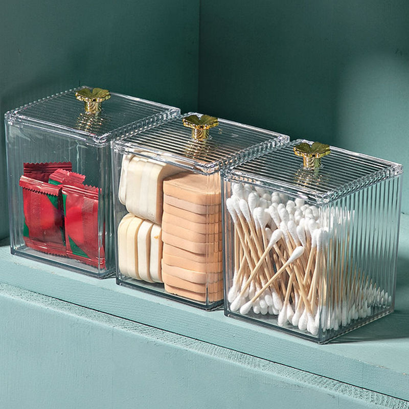 化妆收纳盒棉签化妆棉发饰牙签盒口红粉扑透明镜柜桌面收纳整理盒怎么样,好用不?