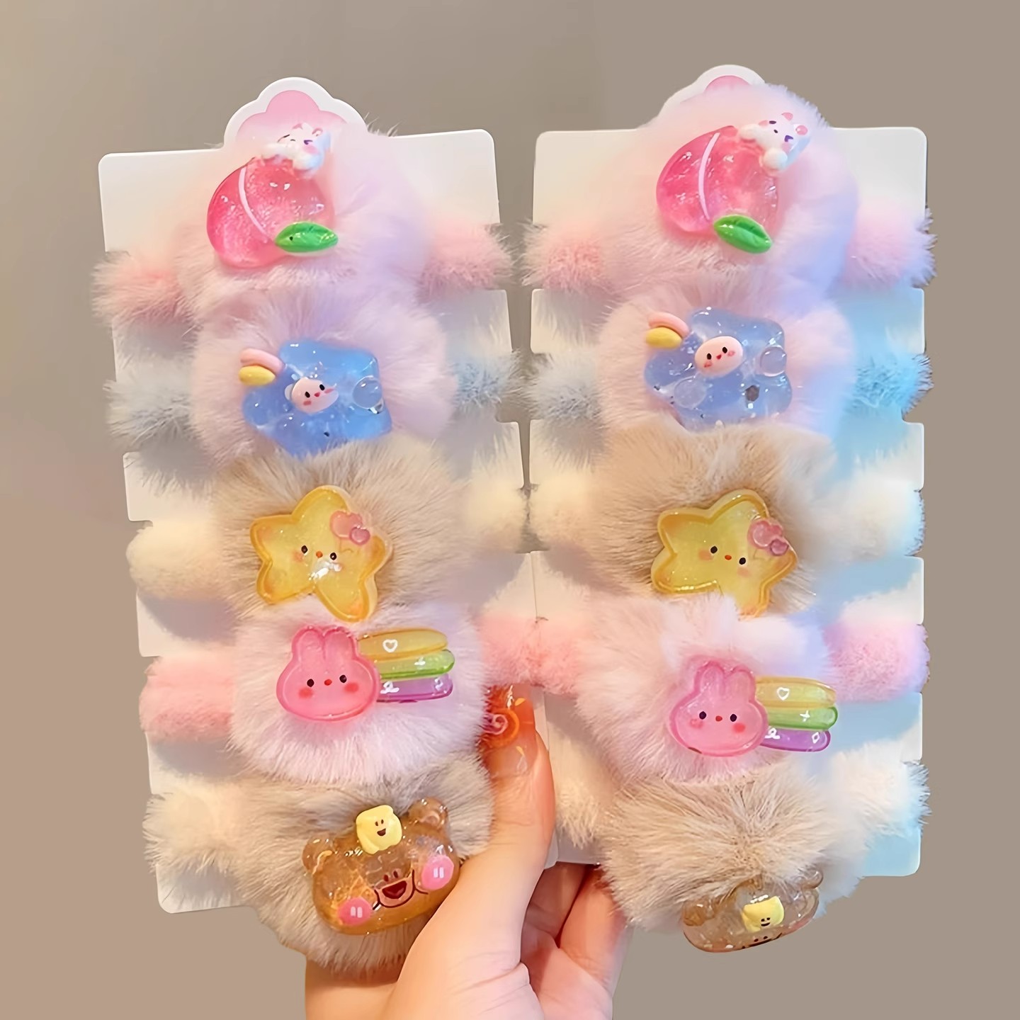 儿童毛绒发圈女童秋冬高弹力头饰