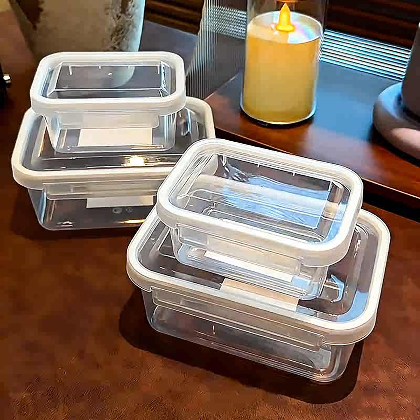 密封保鲜盒带扣连盖食品级储物盒图片