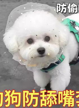 狗狗头套网纱防偷吃乱吃防咬面罩