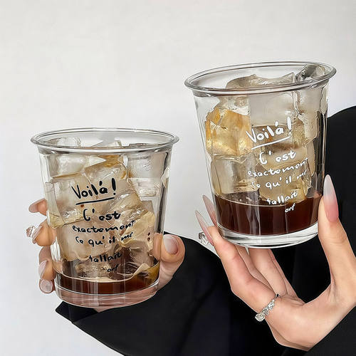 玻璃咖啡杯冰美式高颜值水杯酒杯