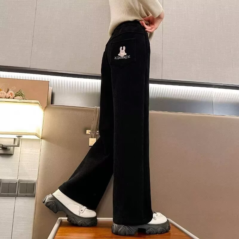 女童裤子春秋款2025新款儿童洋气时髦休闲裤中大童宽松阔腿长裤
