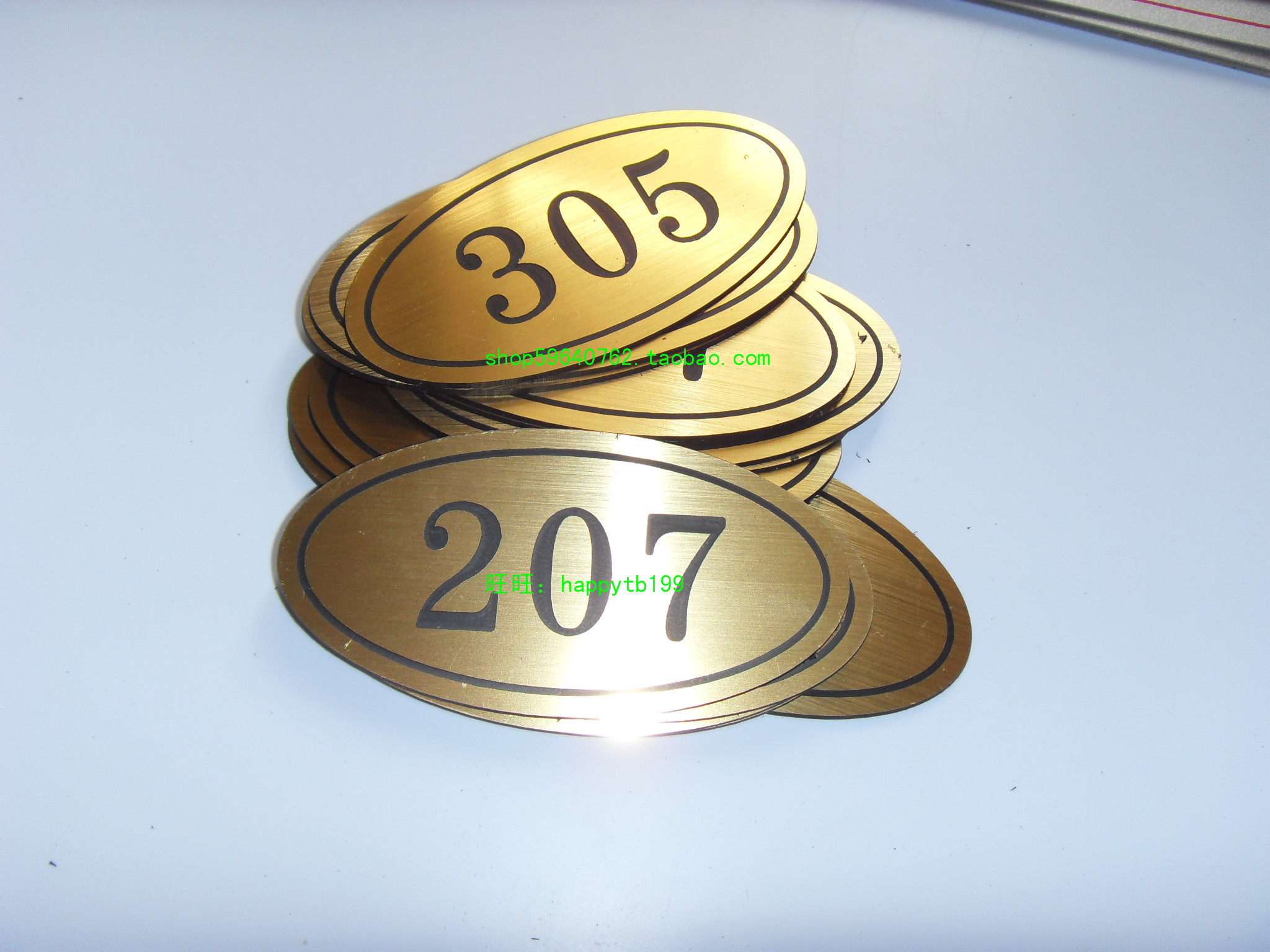 号码牌房间门牌窗口数字标识牌椭圆门号牌双色板雕刻牌床位号定制