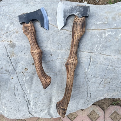 新款奥拉夫战斧户外露营专用斧劈柴砍树全钢锻打斧子手工打磨手柄