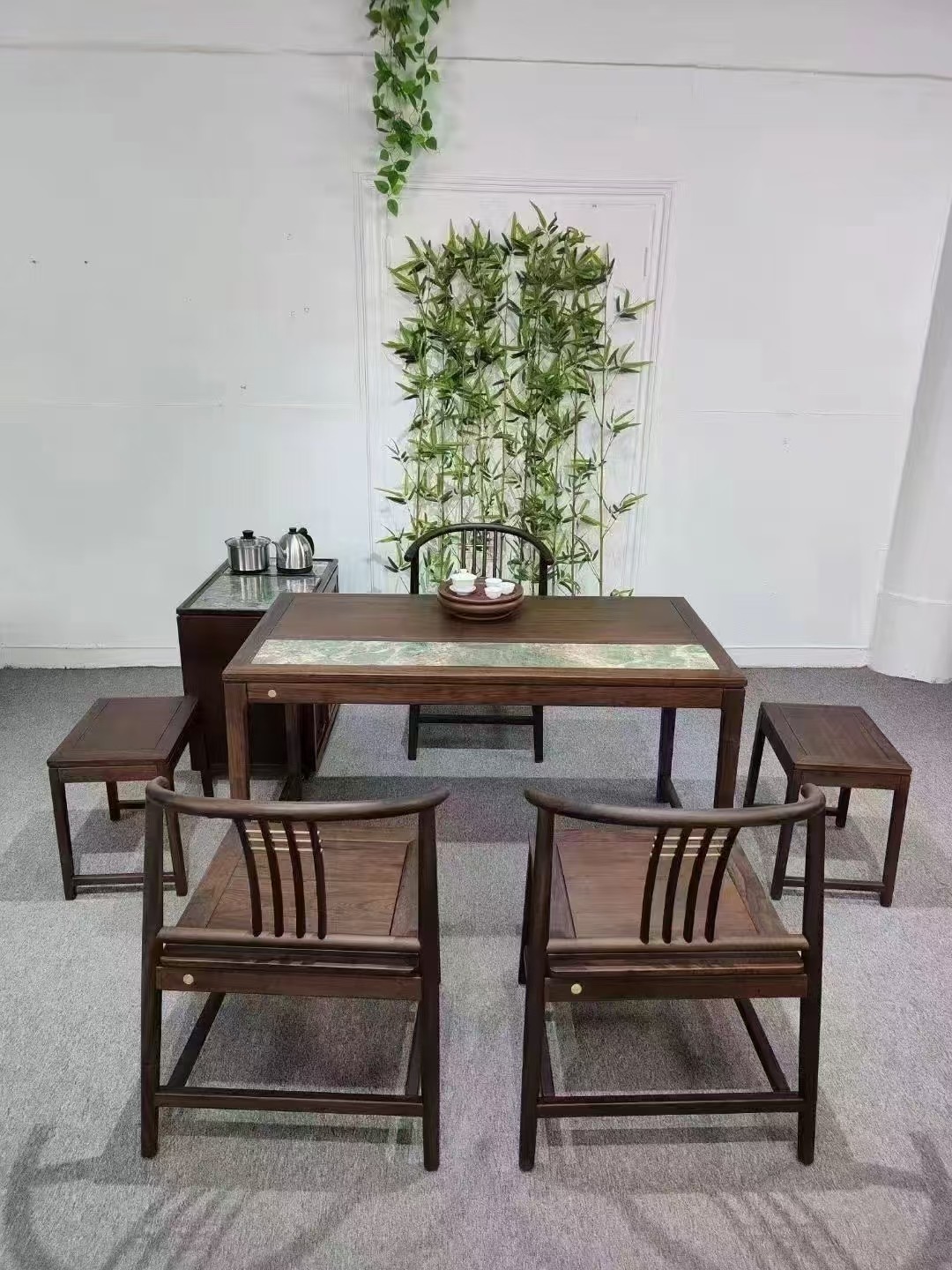 鑫阳光良艺浑然天成98黑檀轻奢风阳台专用茶台茶几家办公泡茶桌