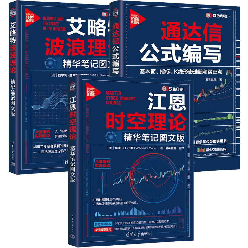 任选 艾略特波浪理论+江恩时空理论 精华笔记图文版+通达信公式编写 基本面 指标 K线形态选股和买卖点+裸K线技术分析与交易书籍图片