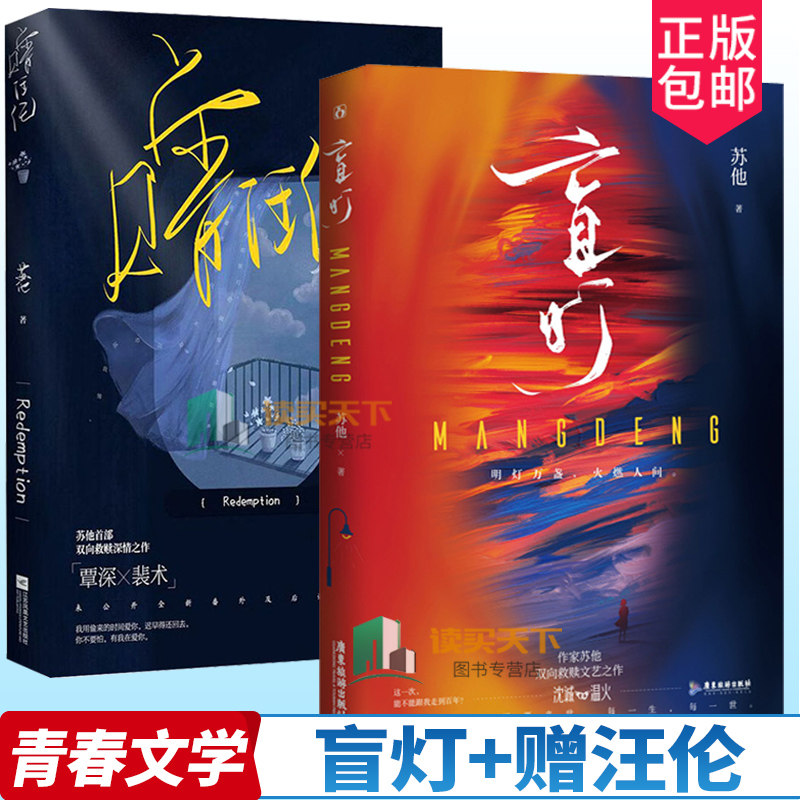 海报 盲灯 赠汪伦 苏他著 全新双向救赎之作 沈诚&温火青春文学小说