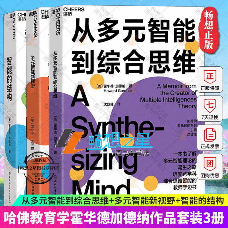 多元智能新视野+从多元智能到综合思维+智能的结构 3册 了解多元智能理论的诞生之路 培养跨学科思维智能的教师手边书 心理学书
