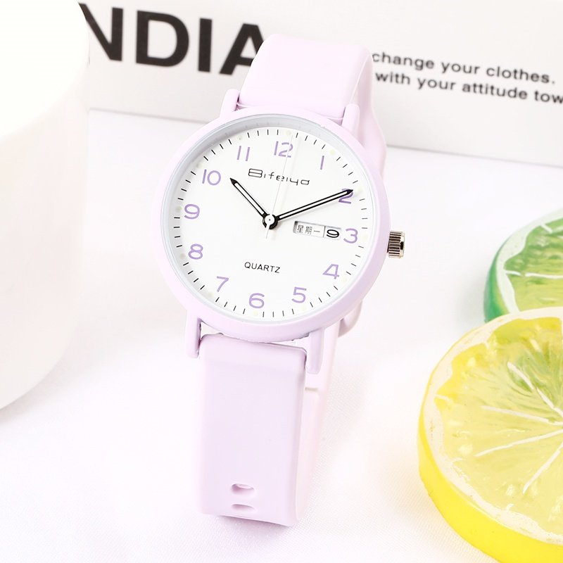 手表女款学生高颜值韩版简约气质小清新夜光防水双日历电子表女表
