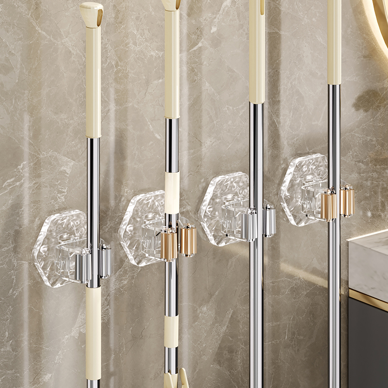 壁挂拖把夹免打孔浴室拖把收纳架