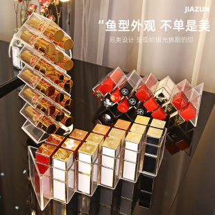 口红架收纳盒ins少女心多格展示置物架子小透明家用化妆品整理盒