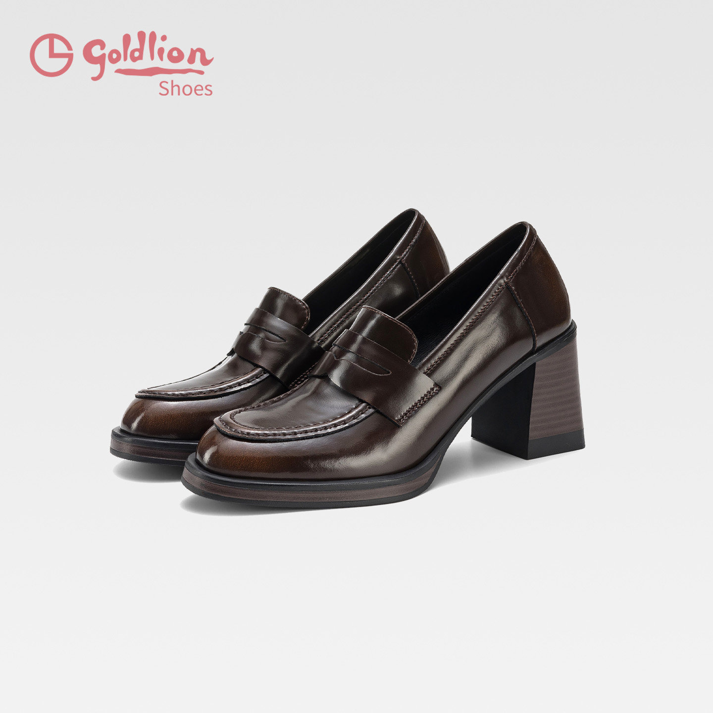 金利来高跟乐福鞋女2026春秋新款粗跟英伦小皮鞋不累脚气质单鞋SJ