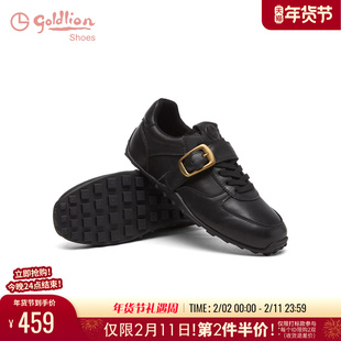 金利来女鞋2025秋冬款真皮百搭平底德训鞋女运动百搭休闲复古板鞋