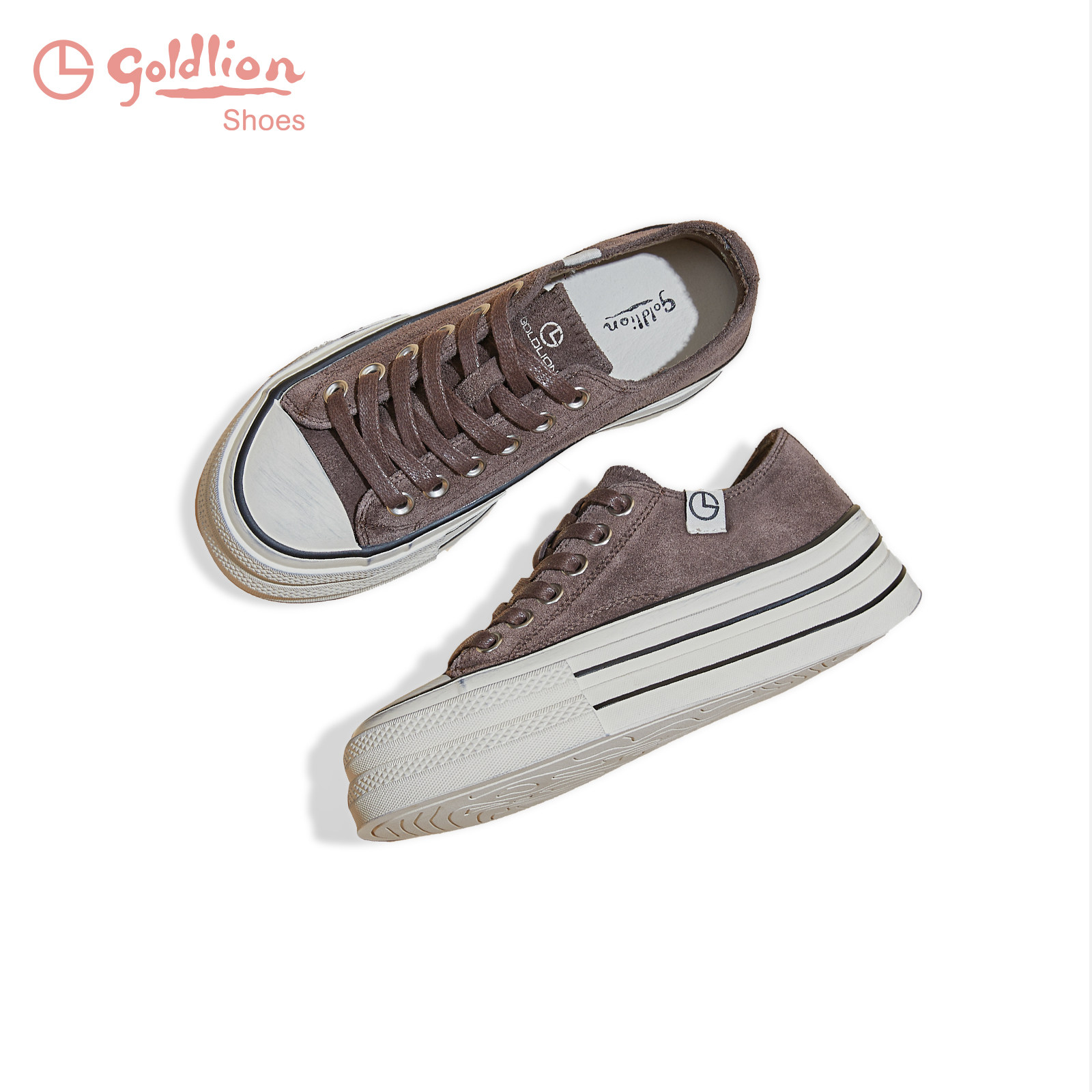 金利来复古厚底板鞋女2026春季潮流时尚系带休闲鞋增高百搭女鞋ML,女鞋,休闲板鞋,淘宝优惠券,粉丝福利购,淘宝优惠卷