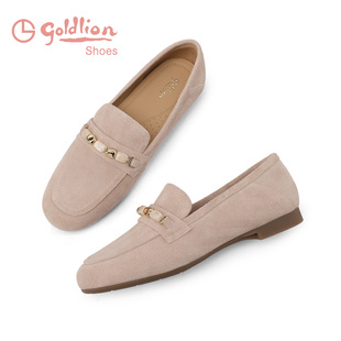 金利来女鞋官方旗舰店2026春季新款一脚蹬真皮低跟女士乐福鞋JJ