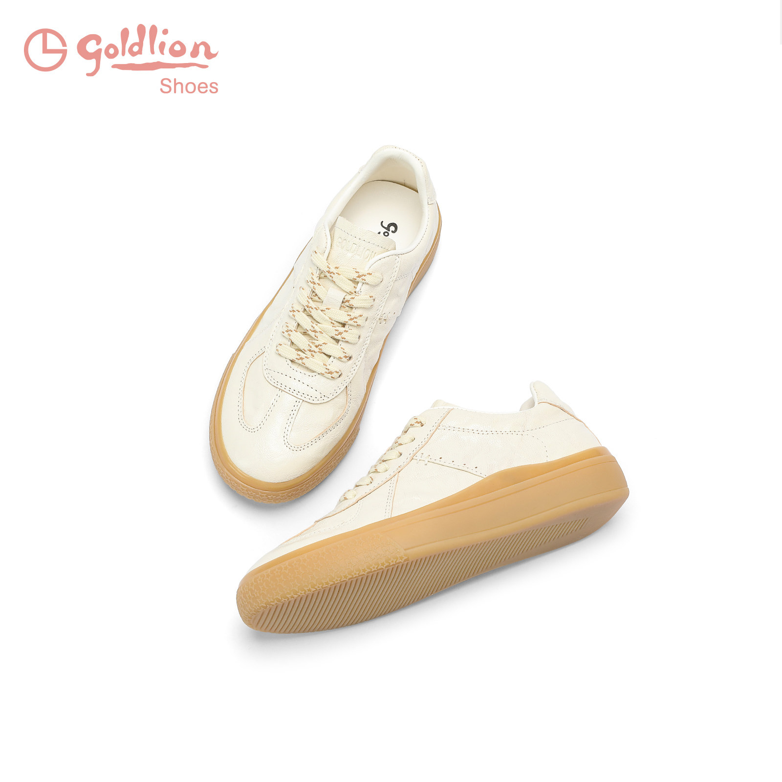 金利来女鞋2026春季新款真皮德训鞋厚底增高休闲鞋舒适女士板鞋JJ