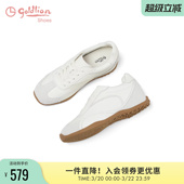 女款 牛皮百搭轻便休闲小白鞋 2026春季 女鞋 新款 金利来内增高德训鞋