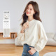 上衣灯笼袖 圆领绣花衬衫 新款 2026春装 宽松纯棉气质淑女衬衣 女长袖
