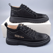 英伦风休闲皮鞋 男士 马丁靴低帮上线户外真皮复古工装 撤柜断码 鞋 男