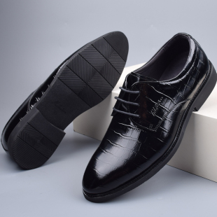 真皮英伦商务正装 皮鞋 德比鞋 秋季 库存断码 防滑休闲尖头工作鞋 男士