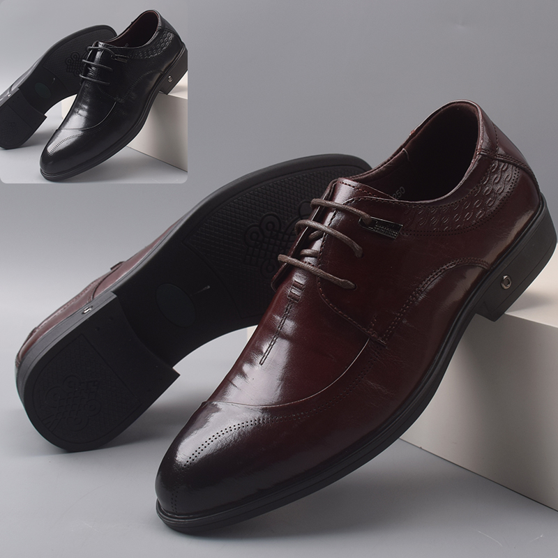 防滑橡胶底英伦正装休闲男皮鞋
