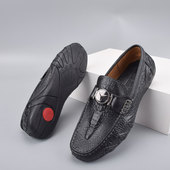 休闲皮鞋 夏季 男懒人一脚蹬 真皮豆豆鞋 男潮流软底韩版 断码 清仓男鞋