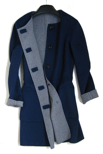 反季清仓双面羊绒大衣女直筒中长款宽松简单H型无领气质羊毛呢