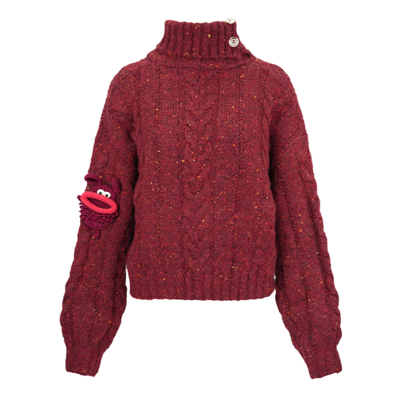 JUNGLEME2025秋冬新款红色毛衣