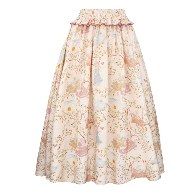 JUNGLEME法式复古碎花半身裙