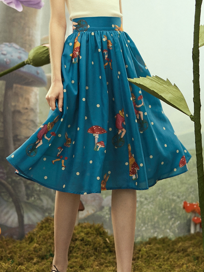 JUNGLEME卡通半身裙少女减龄