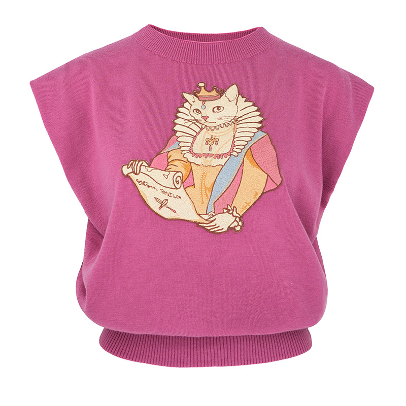 JUNGLEME圆领坎肩复古针织衫