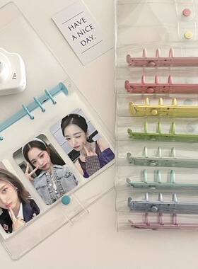 a6加大透明PVC活页相册彩夹活页本3寸6寸咕卡本diy儿童小卡收纳册