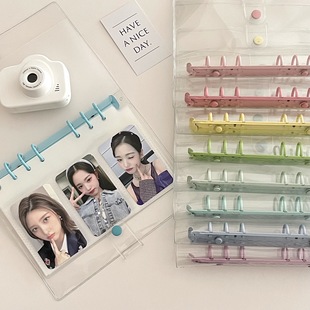 a6加大透明PVC活页相册彩夹活页本3寸6寸咕卡本diy儿童小卡收纳册