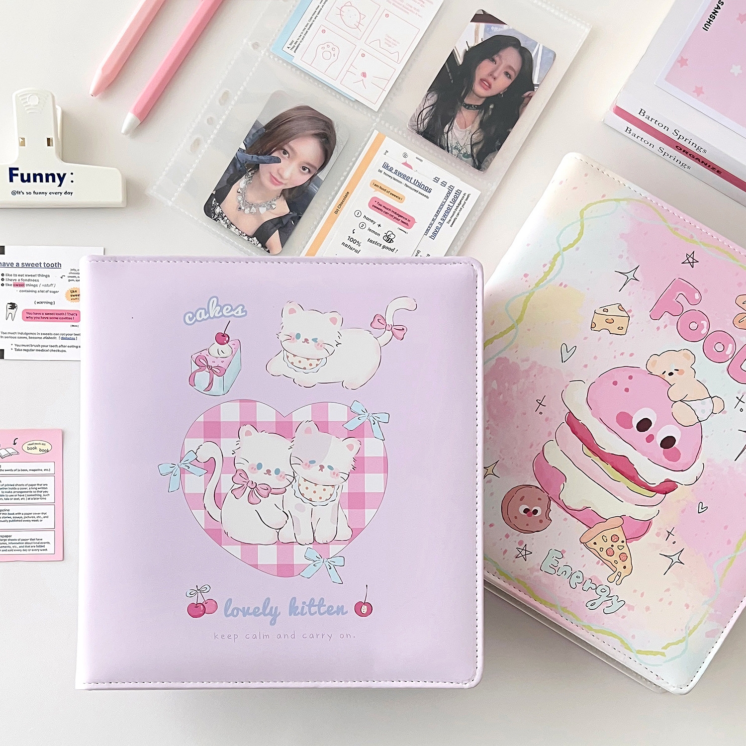 LOVELY大a5情侣猫咪pu皮面卡册明信片3寸小卡爱豆追星专辑拍立得