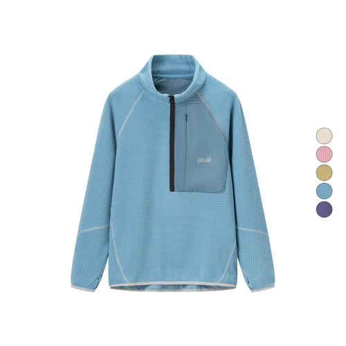 男装女装 2025秋冬季新款 华夫格抓绒半拉链立领保暖卫衣 511188