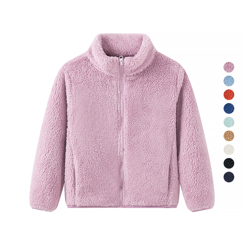 长袖立领摇粒绒保暖珊瑚绒外套