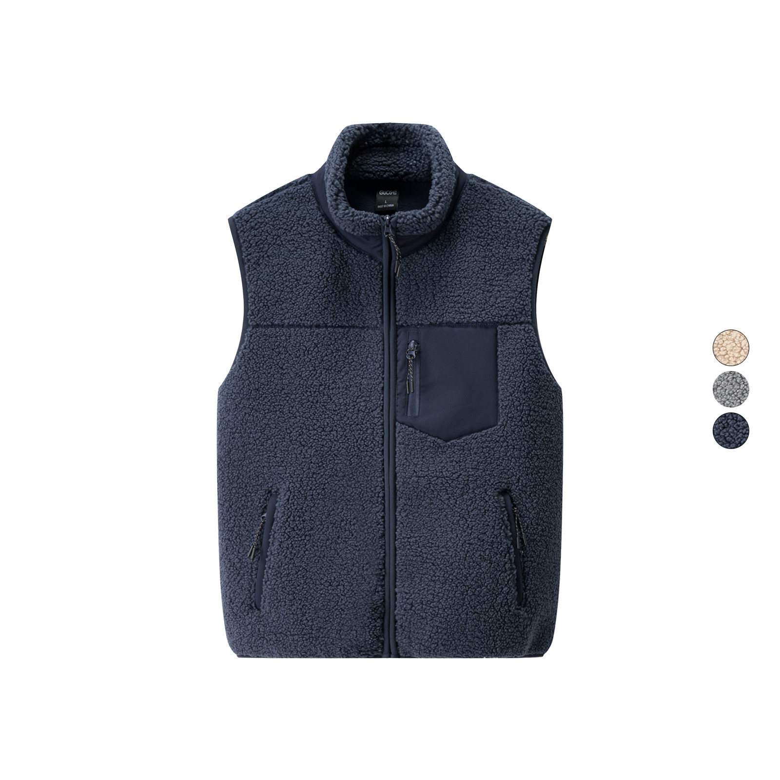 男装 2025冬季新款 加厚保暖仿羊羔绒双面摇粒绒立领马甲 509122