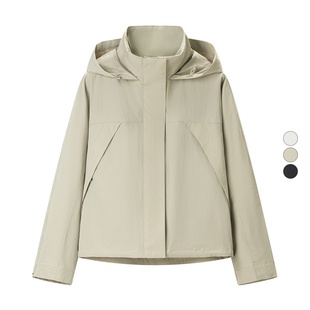 女装 2026春季新款防风立领拉链茄克宽松连帽休闲夹克外套 484709