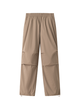 女装 2024冬季新款 加绒保暖休闲长裤/松紧腰宽松降落伞裤 470732