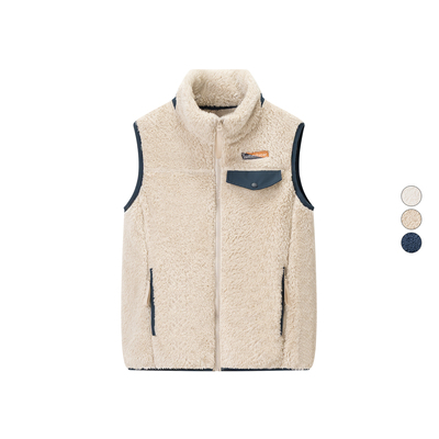 女装 2025冬季新款 立领抓绒马夹拼色无袖马甲外套背心 511011