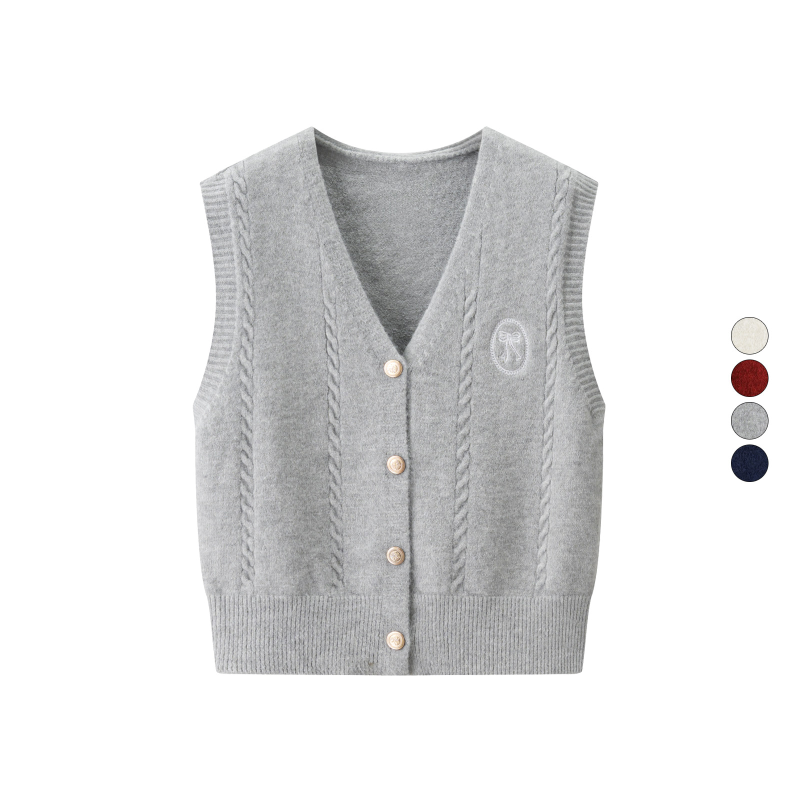 女装 2025秋季新款 学院风V领单排扣马夹背心针织衫马甲 508243