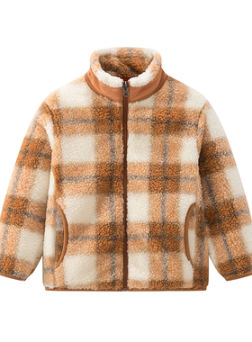 童装 男童女童 冬季新款 防风立领加绒摇粒绒拉链夹克外套 465817