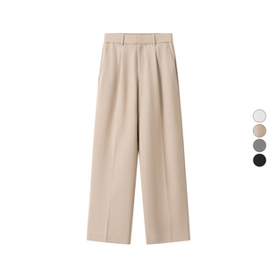 打褶宽腿西装 新款 裤 高腰宽松阔腿裤 464886 女装 长裤 2024秋季
