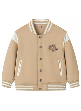 童装 2024春季新款 新年红学院风立领棒球服撞色夹克外套 464998