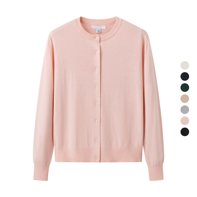 女装 秋季新款莫代尔棉混纺圆领长袖糖果空调衫针织衫外套 469411