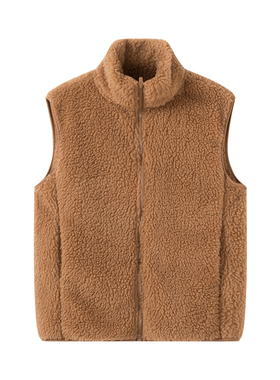 女装 2023冬季新款 仿羊羔绒摇粒绒立领宽松保暖背心马甲 461913