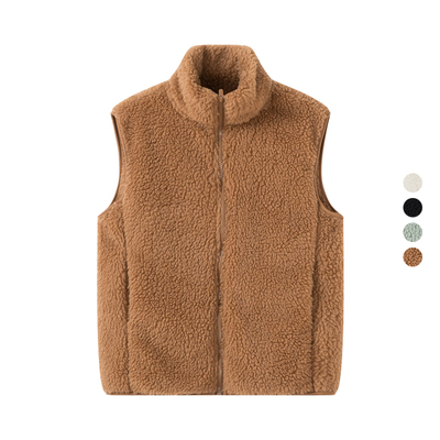 摇粒绒立领宽松保暖背心马甲